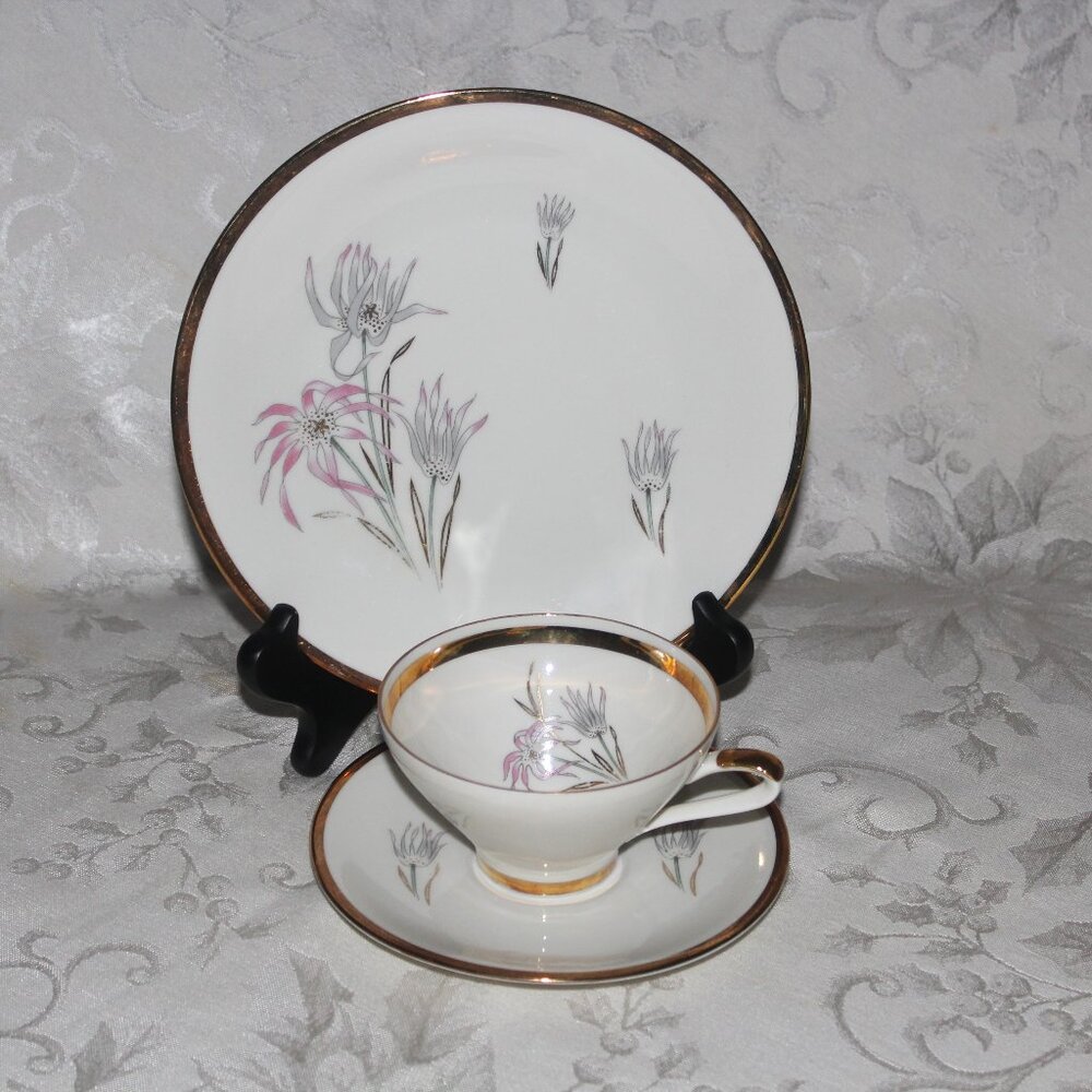 Gorgeous Seltmann Weiden Bavaria Porcelain Tea Trio Set | Floral with Gold Trim